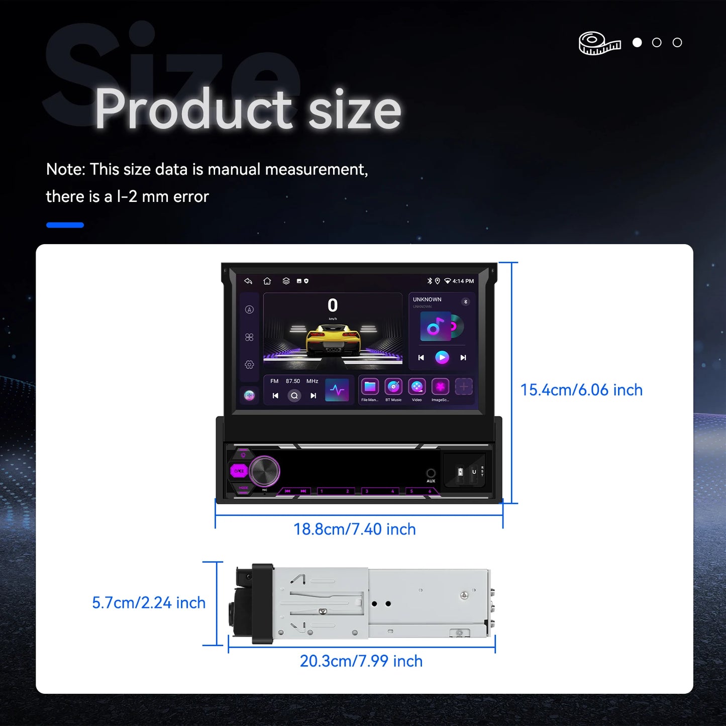 Podofo Wireless Carplay 6+128G Radio samochodowe Android Auto GPS Nawigacja DSP Samochodowy odtwarzacz multimedialny WIFI FM RDS AI Voice BT Autoradio