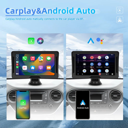 Podofo Wireless Carplay Android Auto Drive Recorder BT Backup Camera Navigation Player Airplay Android Cast FM EQ Mirror Monitor