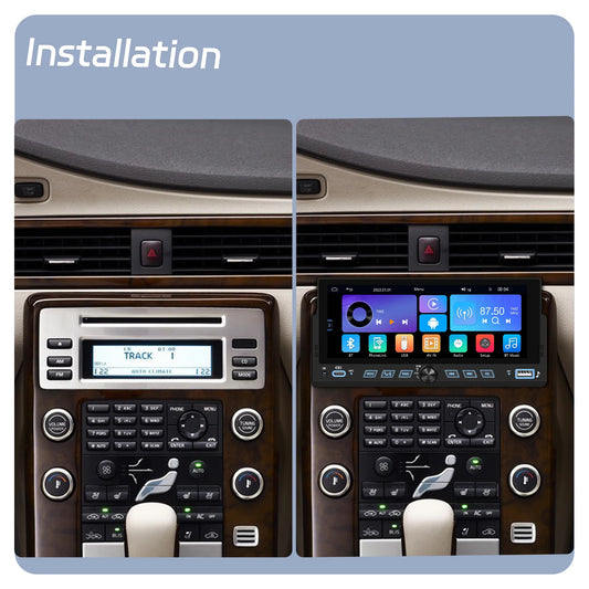 Podofo 1din 6,86" odtwarzacz samochodowy MP5 Carplay Android Auto odtwarzacz multimedialny Mirrorlink sterowanie z kierownicy audio stereo BT FM