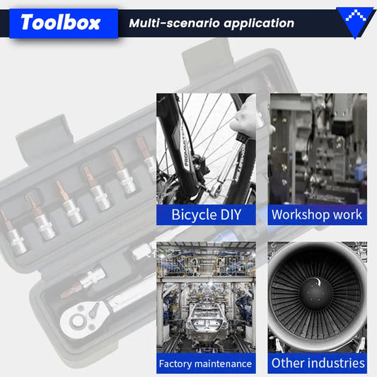 Zestaw kluczy dynamometrycznych Podofo do rowerów 2-24 Nm, dwukierunkowy klucz imbusowy do rowerów, zestaw naprawczy z nasadką i wstępnie ustawionym kluczem, narzędzie ręczne, naprawa domowa