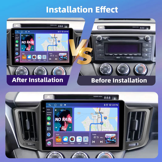 Podofo dla Toyoty RAV (lewy) 2013-2019 Bezprzewodowy CarPlay dla Apple Android Auto Car Radio GPS FM WiFi BT Multimedia Stereo DSP EQ