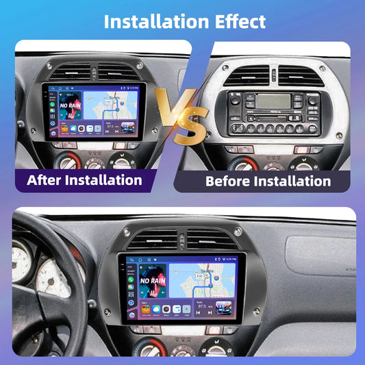 Podofo Android Wireless CarPlay Car Intelligent System Player dla Toyoty RAV4 2001-2006 Nawigacja GPS WIFI FM/RDS Radio samochodowe EQ