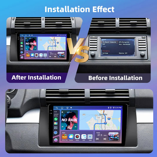 Podofo Bezprzewodowe radio samochodowe CarPlay AI do BMW E39 1999-2005 Android GPS WIFI Samochodowy odtwarzacz multimedialny DSP FM/RDS EQ Radio 2din