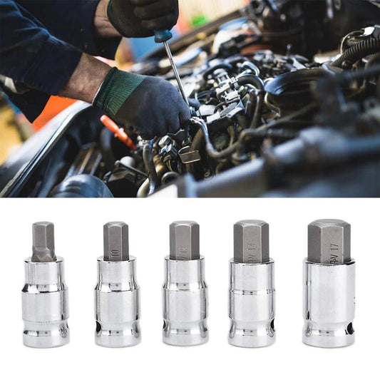 Zestaw narzędzi do naprawy napędów Podofo 10 szt., 12-kątny zestaw nasadek z potrójnym kwadratem i wielowypustem, 1/4", 3/8", 1/2" z walizką