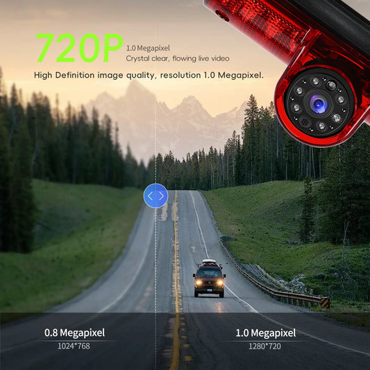 Podofo 140° Kamera cofania z trzecim światłem stopu i noktowizorem do samochodów Fiat Ducato Peugeot Boxer Citroen Jumper