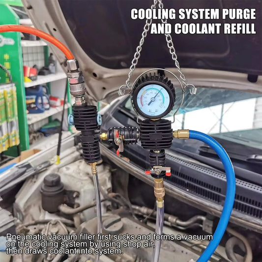 Zestaw 28 uniwersalnych testerów ciśnienia w chłodnicy, tester układu chłodzenia typu próżniowego, wykrywanie nieszczelności zbiornika wody, narzędzie do wykrywania ciśnienia 0-35 psi