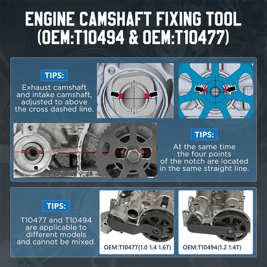 Zestaw narzędzi do rozrządu Podofo 6 szt. do silników benzynowych EA211 VW Audi Golf 7 Jetta Skoda Octavia 1.2 1.4. Zestaw narzędzi do rozrządu wałka rozrządu