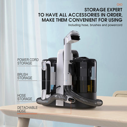 Ręczny odkurzacz do dywanów 600 W 15 kPa, przenośny odkurzacz do plam na kanapę samochodową, spryskiwacz do sierści zwierząt, ssanie, zintegrowana maszyna czyszcząca tapicerkę