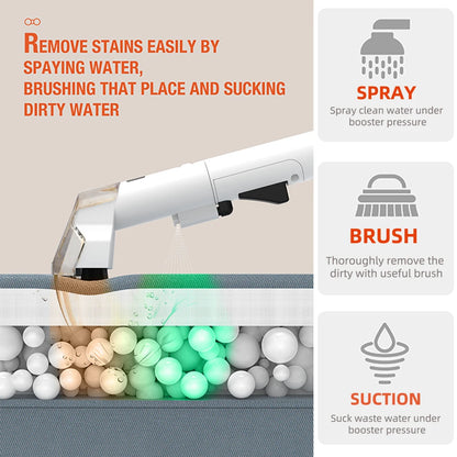 Ręczny odkurzacz do dywanów 600 W 15 kPa, przenośny odkurzacz do plam na kanapę samochodową, spryskiwacz do sierści zwierząt, ssanie, zintegrowana maszyna czyszcząca tapicerkę