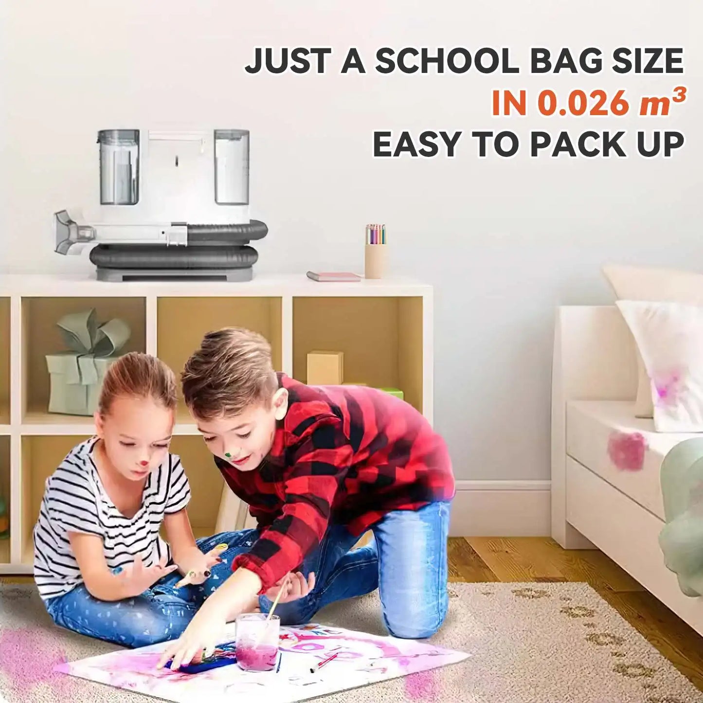 Ręczny odkurzacz do dywanów 400 W 9 kPa, przenośny odkurzacz do plam na kanapę samochodową, spray do sierści zwierząt, zintegrowany odkurzacz do tapicerki