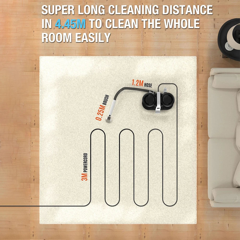 Ręczny odkurzacz do dywanów 600 W 15 kPa, przenośny odkurzacz do plam na kanapę samochodową, spryskiwacz do sierści zwierząt, ssanie, zintegrowana maszyna czyszcząca tapicerkę