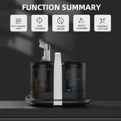 Ręczny odkurzacz do dywanów 600 W 15 kPa, przenośny odkurzacz do plam na kanapę samochodową, spryskiwacz do sierści zwierząt, ssanie, zintegrowana maszyna czyszcząca tapicerkę