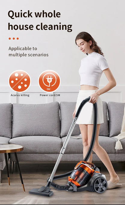 Odkurzacz bezworkowy 3600 W, filtracja wielocyklonowa 15 kPa, cicha konstrukcja, przewodowy odkurzacz do twardych podłóg, dywanów i włosów