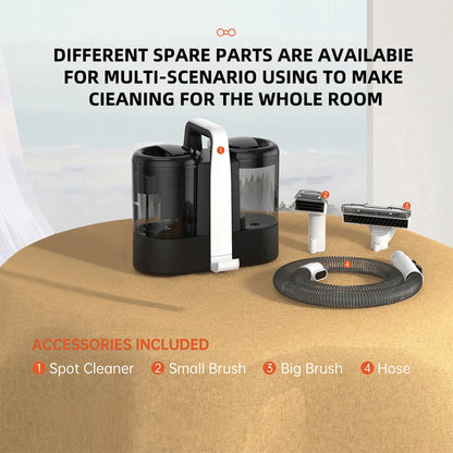 Ręczny odkurzacz do dywanów 600 W 15 kPa, przenośny odkurzacz do plam na kanapę samochodową, spryskiwacz do sierści zwierząt, ssanie, zintegrowana maszyna czyszcząca tapicerkę