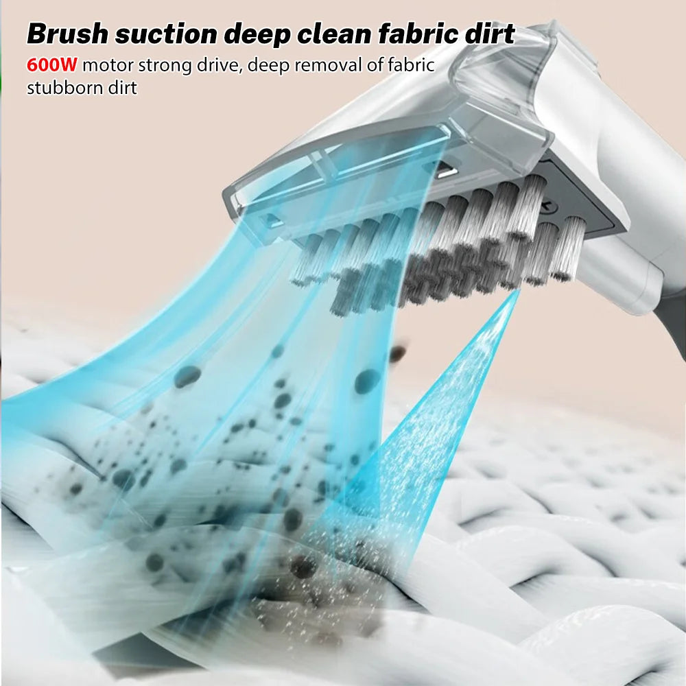 3 w 1 ręczny odkurzacz do dywanów 600 W 15 kPa przenośny środek do czyszczenia plam na kanapę samochodową, spryskiwacz do sierści zwierząt, urządzenie do czyszczenia tapicerki