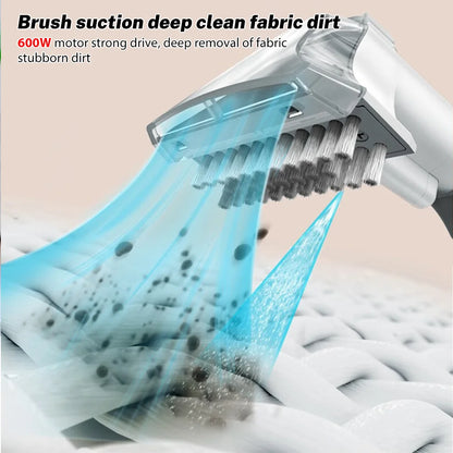 3 w 1 ręczny odkurzacz do dywanów 600 W 15 kPa przenośny środek do czyszczenia plam na kanapę samochodową, spryskiwacz do sierści zwierząt, urządzenie do czyszczenia tapicerki