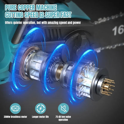 3500W bezszczotkowa elektryczna piła łańcuchowa akumulatorowa do przycinania drewna, przenośna kosiarka ogrodowa 16 cali do akumulatora Makita