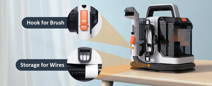 Ręczny odkurzacz do dywanów 750 W 15 kPa, przenośny odkurzacz do plam na kanapę samochodową, spray do sierści zwierząt, zintegrowany odkurzacz do tapicerki