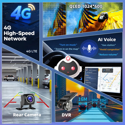 Podofo Bezprzewodowe radio samochodowe CarPlay z AI do Renault Master/OPEL Movano/Nissan NV400 2010 Android GPS WIFI Samochodowy odtwarzacz multimedialny