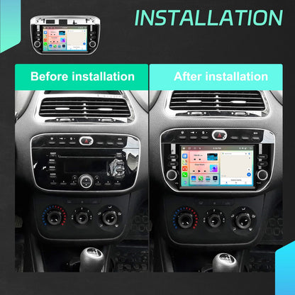 Podofo Wireless Carplay Android Auto do Fiata Punto 10-16/Linea 12-15 Radio samochodowe 6+128G AI Voice GPS DVR Odtwarzacz multimedialny BT FM