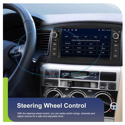 Radio samochodowe Podofo 7'' AI Voice Wireless CarPlay GPS WIFI DSP 4+64G Odtwarzacz multimedialny FM/RDS BT EQ do Toyoty Corolli E120/E130