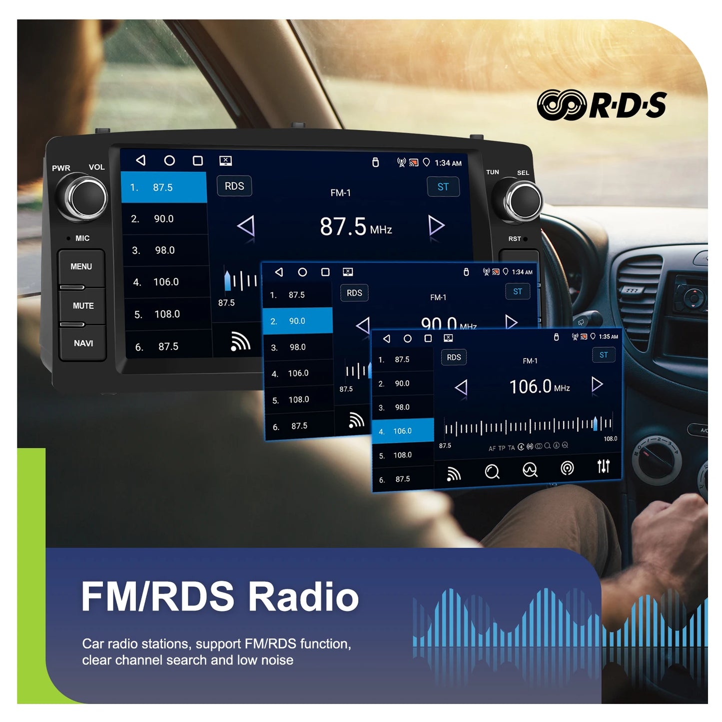 Radio samochodowe Podofo 7'' AI Voice Wireless CarPlay GPS WIFI DSP 4+64G Odtwarzacz multimedialny FM/RDS BT EQ do Toyoty Corolli E120/E130