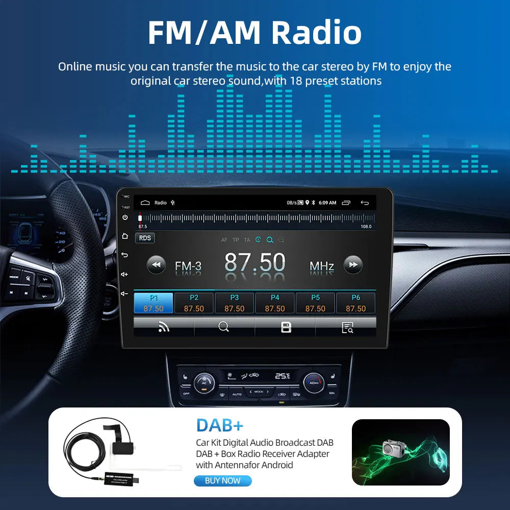 Podofo do Peugeota 107, Toyoty Aygo, Citroena C1 2005-2014, radia samochodowego, bezprzewodowego CarPlay, Androida Auto, 2+64 GB, GPS, jednostka główna, bez DVD