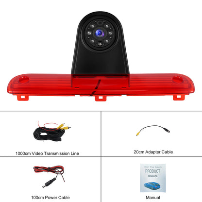 Kamera cofania Podofo z tylnym światłem stopu i noktowizorem, wodoodporna, do samochodów Fiat Ducato 2006-2018/Peugeot Boxer 2006-2018