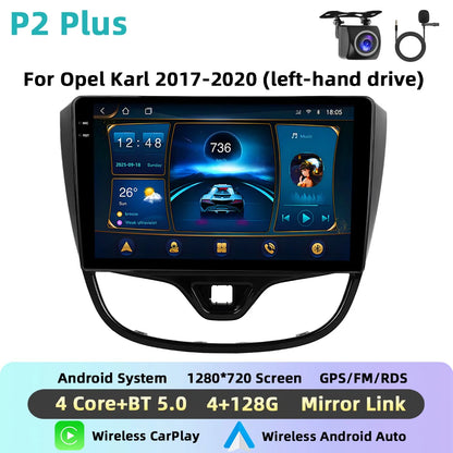 Podofo Bezprzewodowe radio samochodowe CarPlay AI do Opla Karla 2017-2020 (lewe) Android GPS WIFI Samochodowy odtwarzacz multimedialny DSP FM EQ Radio 2din