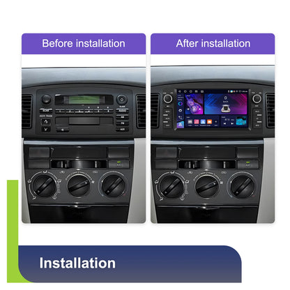 Radio samochodowe Podofo 7'' AI Voice Wireless CarPlay GPS WIFI DSP 4+64G Odtwarzacz multimedialny FM/RDS BT EQ do Toyoty Corolli E120/E130