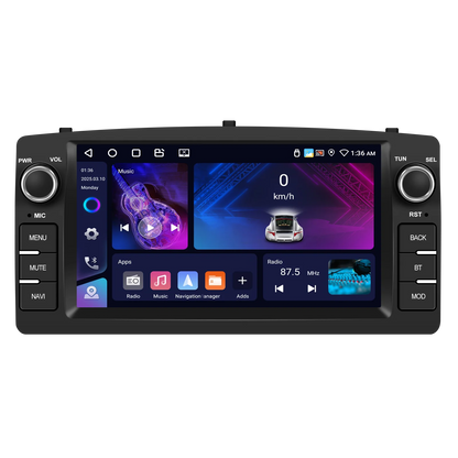 Radio samochodowe Podofo 7'' AI Voice Wireless CarPlay GPS WIFI DSP 4+64G Odtwarzacz multimedialny FM/RDS BT EQ do Toyoty Corolli E120/E130