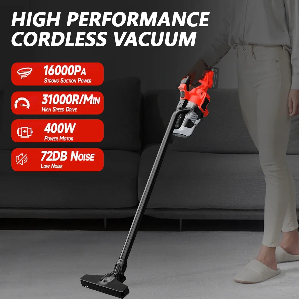 Przemysłowy bezszczotkowy odkurzacz akumulatorowy, 300 W, 9,4 kPa, wysoka siła ssania, wydajne usuwanie kurzu, do użytku domowego i komercyjnego