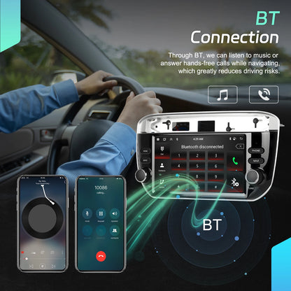 Podofo Wireless Carplay Android Auto do Fiata Punto 10-16/Linea 12-15 Radio samochodowe 6+128G AI Voice GPS DVR Odtwarzacz multimedialny BT FM