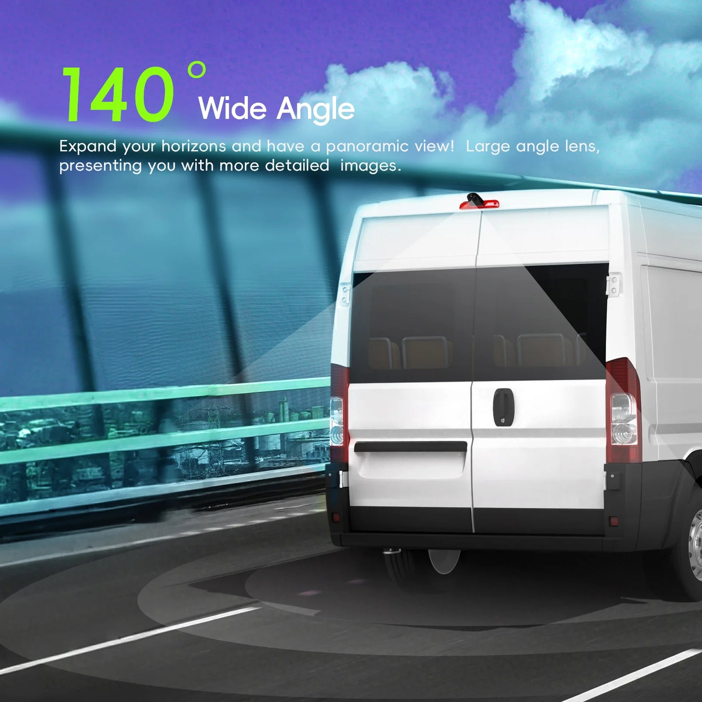 Kamera cofania Podofo z tylnym światłem stopu i noktowizorem, wodoodporna, do samochodów Fiat Ducato 2006-2018/Peugeot Boxer 2006-2018