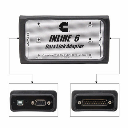 Narzędzie diagnostyczne do ciężarówek Podofo z adapterem INLINE 6 Data Link, zestaw diagnostyczny Protocol Aftermarket Tools Cummins J1939 J1708