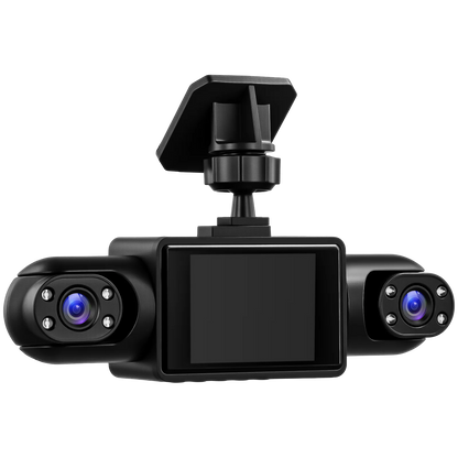 Podofo 2-calowy samochodowy rejestrator wideo 1080P Lewa prawa kamera cofania 360° 4-obiektywowa kamera samochodowa DVR nagrywanie w pętli monitor parkowania