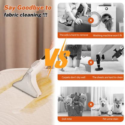 3 w 1 ręczny odkurzacz do dywanów 600 W 15 kPa przenośny środek do czyszczenia plam na kanapę samochodową, spryskiwacz do sierści zwierząt, urządzenie do czyszczenia tapicerki