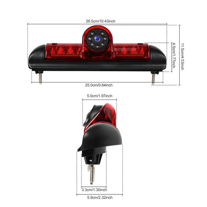 Podofo 140° Kamera cofania z trzecim światłem stopu i noktowizorem do samochodów Fiat Ducato Peugeot Boxer Citroen Jumper