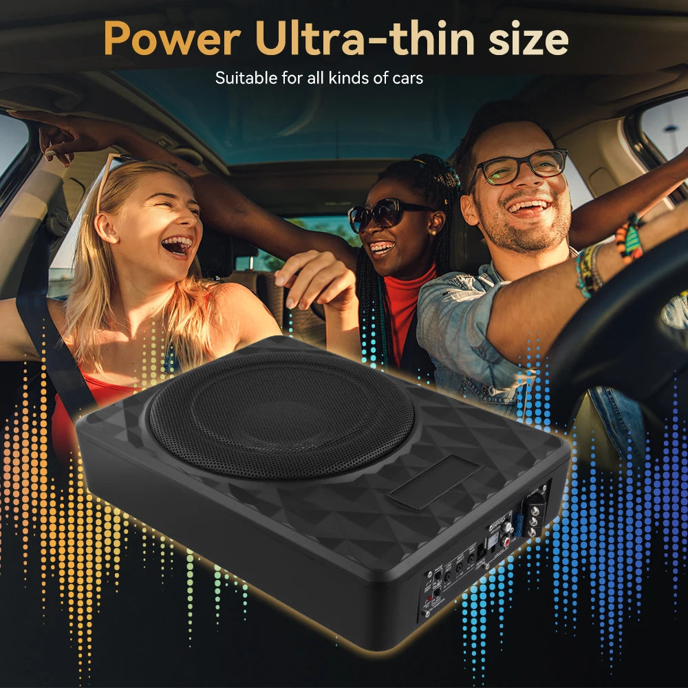 Podofo 1000W, smukły subwoofer samochodowy pod siedzeniem, zasilany 12 V, zestaw wzmacniacza do subwoofera samochodowego do ciężarówki