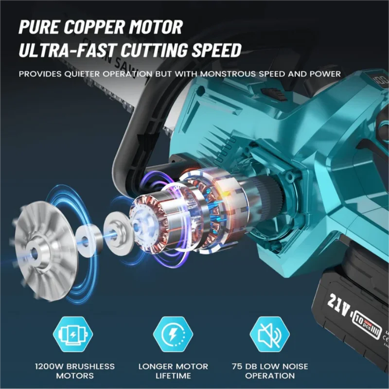 3500W bezszczotkowa elektryczna piła łańcuchowa akumulatorowa do przycinania drewna, przenośna kosiarka ogrodowa 16 cali do akumulatora Makita