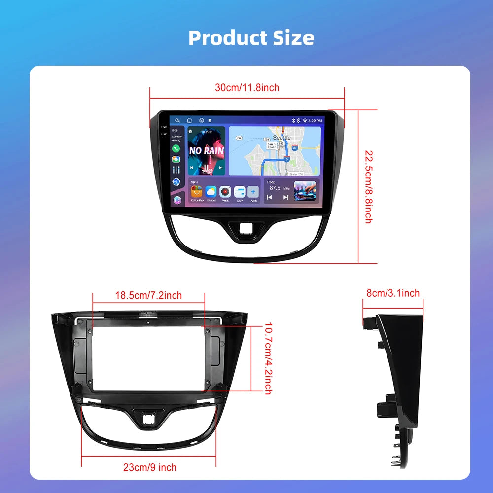 Podofo Bezprzewodowe radio samochodowe CarPlay AI do Opla Karla 2017-2020 (lewe) Android GPS WIFI Samochodowy odtwarzacz multimedialny DSP FM EQ Radio 2din
