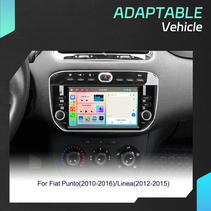 Podofo Wireless Carplay Android Auto do Fiata Punto 10-16/Linea 12-15 Radio samochodowe 6+128G AI Voice GPS DVR Odtwarzacz multimedialny BT FM