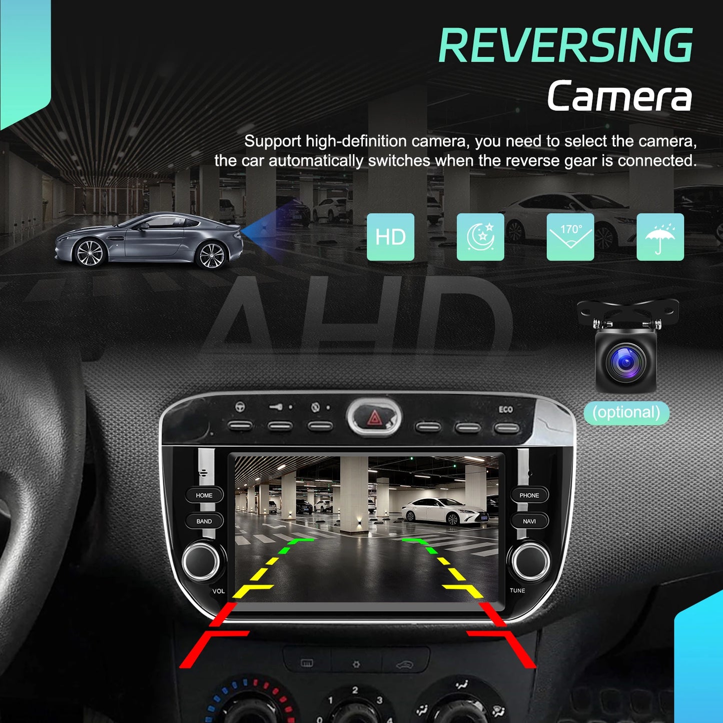 Podofo Wireless Carplay Android Auto do Fiata Punto 10-16/Linea 12-15 Radio samochodowe 6+128G AI Voice GPS DVR Odtwarzacz multimedialny BT FM