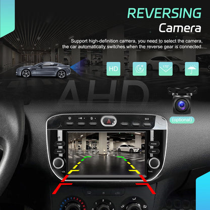 Podofo Wireless Carplay Android Auto do Fiata Punto 10-16/Linea 12-15 Radio samochodowe 6+128G AI Voice GPS DVR Odtwarzacz multimedialny BT FM