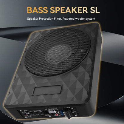 Podofo 1000W, smukły subwoofer samochodowy pod siedzeniem, zasilany 12 V, zestaw wzmacniacza do subwoofera samochodowego do ciężarówki