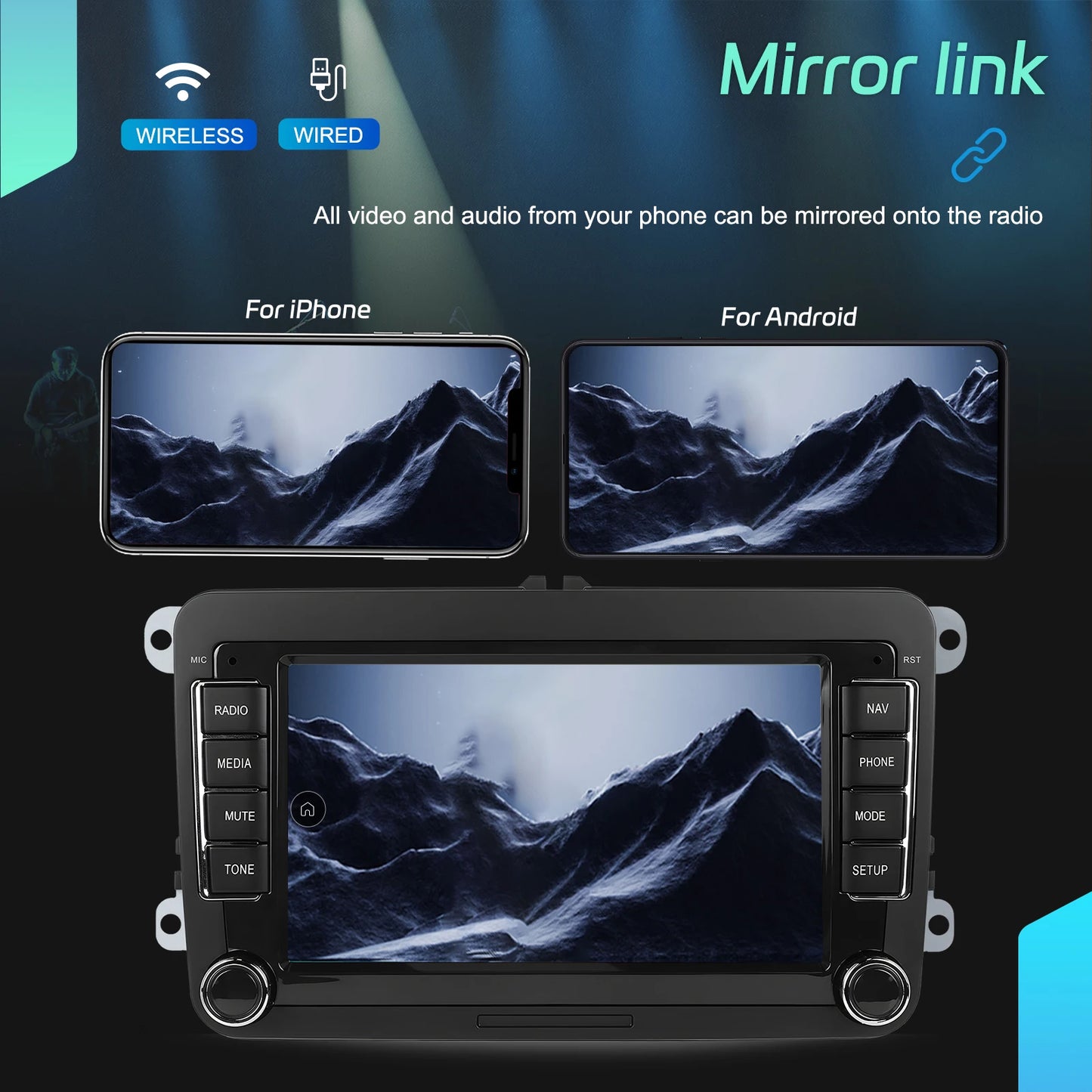 Podofo 7" Android 4G+64G do samochodowego radia samochodowego Apple Carplay GPS NAVI WIFI RDS FM BT do VW Golf 5 6 Passat Polo Touran Tiguan GPS