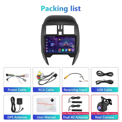 Podofo Android Auto Wireless CarPlay Radio samochodowe do NISSANA Micra K13 marzec 2013-2017 Nawigacja GPS 4G WIFI Samochodowy odtwarzacz multimedialny