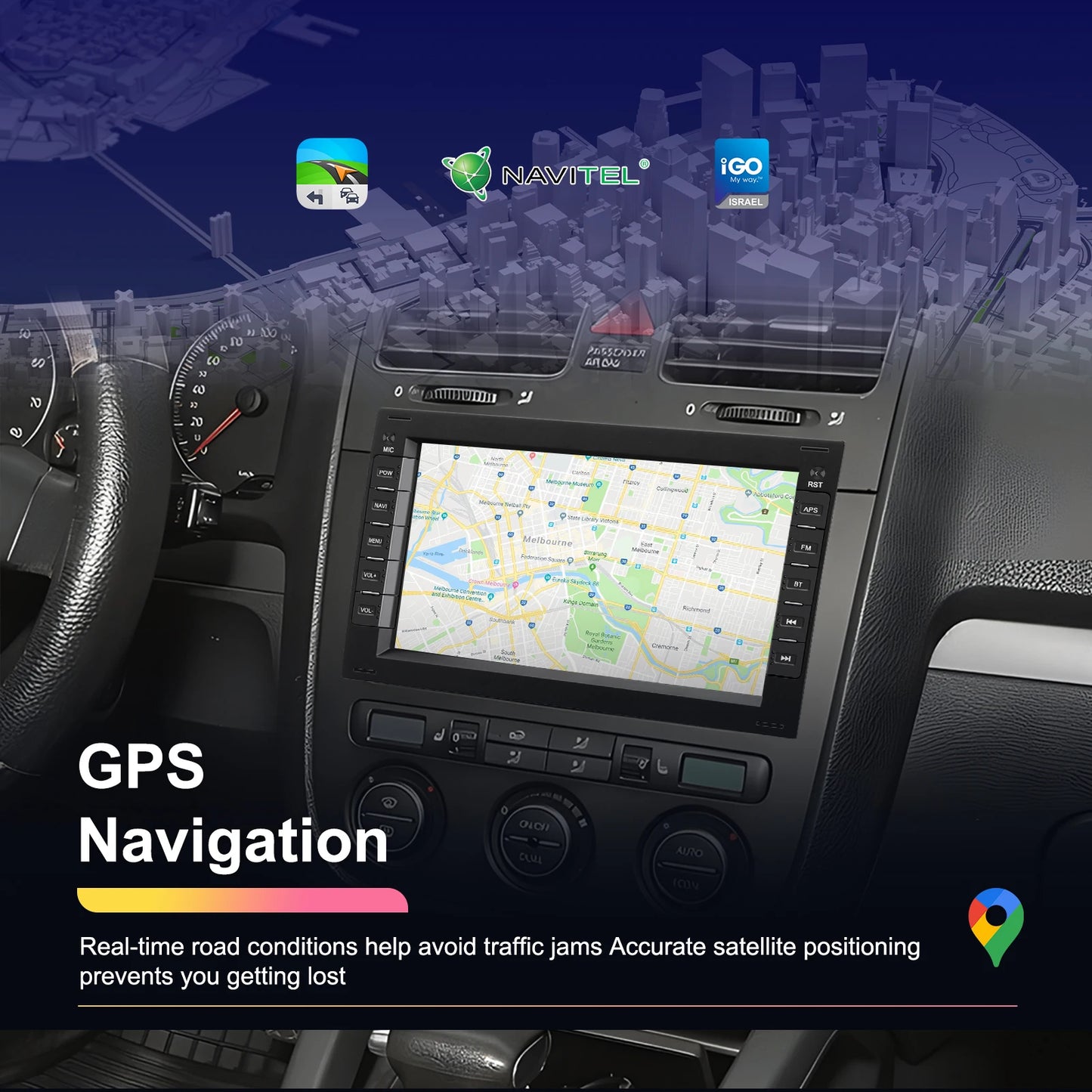 Podofo Wireless Carplay Android Car Radio Player dla VW PASSAT B5 MK4 MK5 SHARAN Jetta Bora Polo TRANSPORT T5 GPS Multimedia