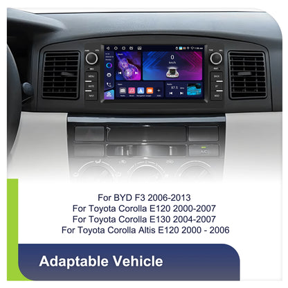 Radio samochodowe Podofo 7'' AI Voice Wireless CarPlay GPS WIFI DSP 4+64G Odtwarzacz multimedialny FM/RDS BT EQ do Toyoty Corolli E120/E130