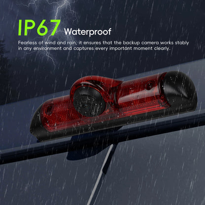 Podofo 140° Kamera cofania z trzecim światłem stopu i noktowizorem do samochodów Fiat Ducato Peugeot Boxer Citroen Jumper